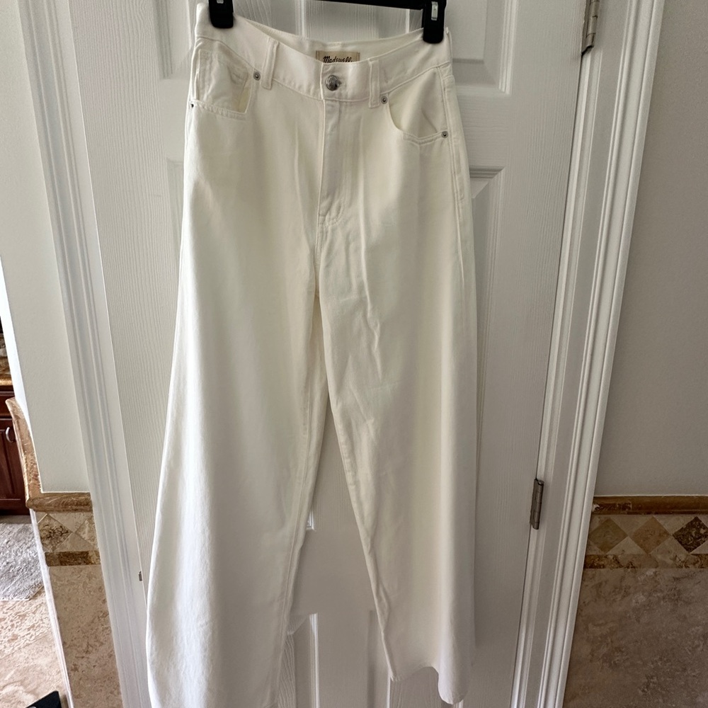 Madewell White Wide-Leg Jeans